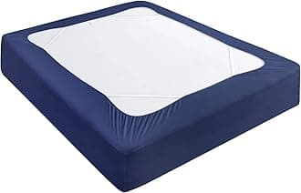 Box Spring Cover King Size, Elastic Fabric Wrap Around 4 Sides Bed Skirt, Sleek Alternative for Bed Skirts for Hotel/Home, Fits Box Springs up to 13”, Navy