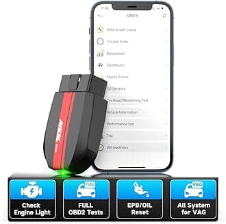 BD500 Bluetooth Diagnostic Scan Tool for VW Audi Seat Skoda Diagnosis, Full Systems Volkswagen OBD2 Scanner Vag Car Code Reader with Battery Check EPB Reset for iPhone, iPad & Android