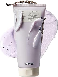 Whipped Korean Skincare Face Wash, Moisturizing Vegan Facial Cleanser for Redness, Dry Skin with Niacinamide, Hyaluronic Acid, Ceramide, Jojoba & Lavender, Doubles as a Face Mask, 4.5 oz