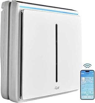 Rabbit Air A3 SPA-1000N Air Purifier HEPA Filter - Ultra Quiet, WiFi-enabled, Wall Mountable HEPA Air Purifiers for Home, Pets, Pet Dander, Smoke, Dust, Odors, VOCs - Asthma & Allergy Filter, White