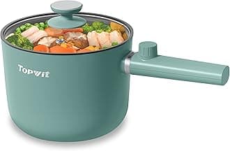 Hot Pot Electric, 1.5L Ramen Cooker, Portable Non-Stick Frying Pan for Pasta, Steak, BPA Free, Dual Power Control, Over-Heating & Boil Dry Protection, Green