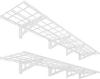 1' x 6' White 2-Pack 1x6ft 12-inch-by-72-inch Wall Shelf Garage Storage Rack, 1x6 ft, 2 Count