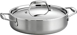 80116/009DS Gourmet 18/10 Stainless Steel Induction-Ready Tri-Ply Clad Covered Braiser, 3-Quart, Stainless