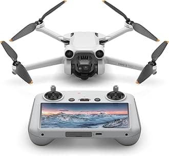 DJI Camera Drone Mini 3 Pro with DJI RC (Remote Controller) Included, Beginner-Friendly, Remote ID Compatible, Foldable, 4K/60fps Video, 48MP Photos, Flight Time 34 Minutes, Lightweight Under 249 g