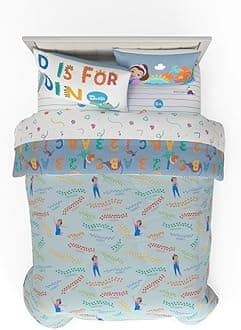 Franco Ms. Rachel Educational Adventures Dino Learning Kids Bedding Super Soft & Cozy Reversible Microfiber Comforter and Sheet Set, 7 Piece Full Size, (Officially Licensed Product)