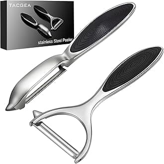 TACGEA Vegetable Peeler for Kitchen, Potato Peelers for Fruit Straight Blade, Durable Non-Slip Handle, Set of 2