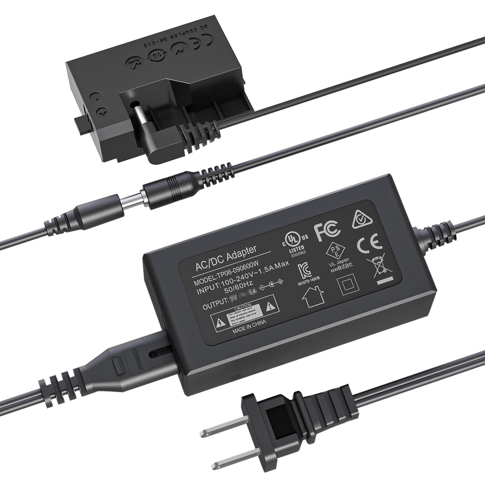 F1TP ACK-E10 AC Power Supply Adapter DR-E10 Dummy Battery Kit Replace LP-E10 Battery for Canon EOS Rebel T3 T5 T6 T7 1100D 1200D 1300D 1500D 2000D Cameras(Black)