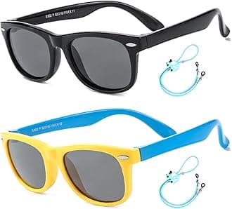 Flexible Kids Sunglasses Polarized Unbreakable Toddler Sun Glasses for Baby Boys and Girls UV400 with Case, Age 2-8