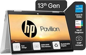 HP Pavilion x360, 13th Gen Intel Core i5-1335U (16GB DDR4, 512GB SSD) Touchscreen, 14"/35.6cm, FHD, Win 11, Office 21, Silver, 1.51kg, ek1074tu/1148tu, Iris Xe, FPR, 5MP Camera, Backlit KB Laptop