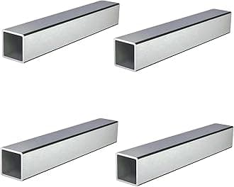 Stainless Steel Square Tubing Tube 25mm x 25mm x 1mm x 1640mm, 1" x 1" x 1/25" x 64.57" Long, 4 Pack 304 SS Square Tubings 1mm Thickness Polished Finished from Bopaodao