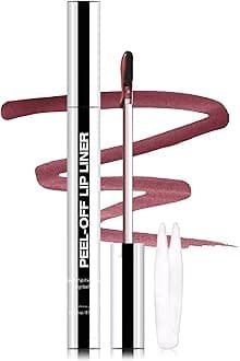 Peel Off Lip Liner Stain, Long Lasting Tattoo Lip Liner with Tweezer, Matte Finish Peel Off Lip Stain, Waterproof Transfer Proof Lip Stain Peel Off, Non-Stick Cup Nude Lipstain Lipliner, 03
