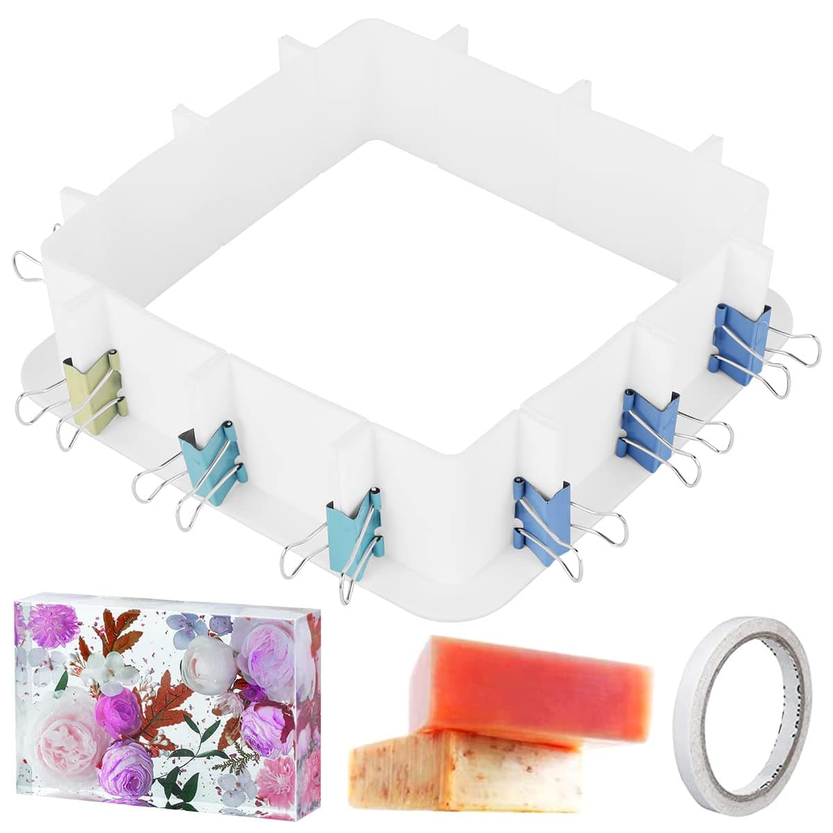 Adjustable Mold Housing for Silicone Molds Making with Clips DIY Mold Making Housing Frame Mold Master for Candles Soap Clay Resin Molds Making