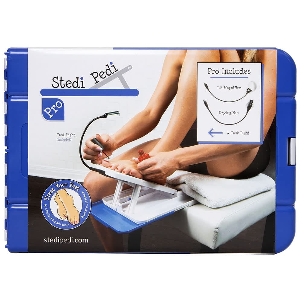 Pro - Professional Home Pedicure Kit - Pro Includes Lit Magnifier, Drying Fan, and Task Light - Paint Nails with Ease Using Pedi Assistant Tool - DIY for Women of All Ages