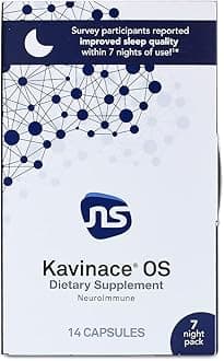 Kavinace OS Blister Pack - Tester Set, Travel-Friendly - L-Theanine + Melatonin Quick Sleep Support Supplement with Magnesium + Zinc - Shown to Improve Sleep Onset After First Serving (14 Capsules)