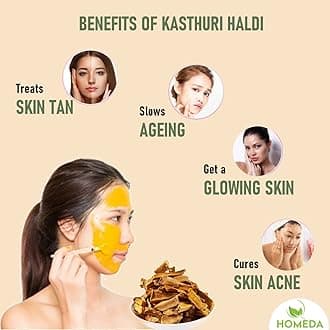 Homeda Kasturi Haldi Powder for Face Beauty (200 grams), Wild Turmeric Powder for Skin Whitening, Kasturi Manjal, Amba Haldi, Kasthuri Turmeric, Kachora, Pasupu