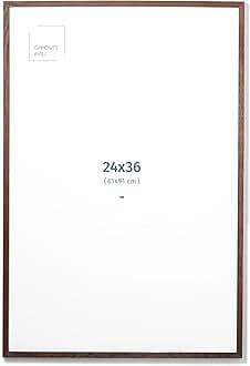Opposite Wall - 24x36 in - Dark Solid Oak Wood Picture Frame - Lightweight, Versatile & Shatterproof - Large Wall Hanging Photo or Poster Frame - Wall Decor for Office, Gallery & Home