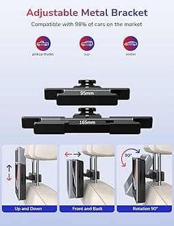 12" Car DVD Player with HDMI Input Headphone Mounting Bracket Dual Speaker, Car Headrest DVD Player Support Sync Screen, AV in & Out, Last Memory, Region Free, No Battery