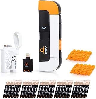 DARIO Smart Glucose Monitor Kit | Lightning Adapter (Compatible with iPhone 14 and earlier) | Test Blood Sugar Levels & Manage Diabetes, Testing Kit Includes: Glucometer with 25 Strips, 10 lancets