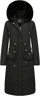 MOERDENG Women's Long Winter Puffer Coat Waterproof Warm Maxi Down Jacket Faux Fur Removable Hood Parka