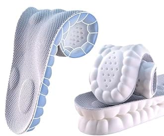 Insoles for Women Man,Cloud Soles for Men Women,4D Cloud Soles for Men,Anti Fatigue, Shock Absorption, Foot Pain Relief (Gray, XL)