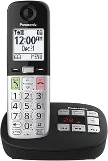 Cordless Phone, Easy to Use with Large Display and Big Buttons, Flashing Favorites Key, Built in Flashlight, Call Block, Volume Boost, Talking Caller ID, 1 Cordless Handset - KX-TGU430B