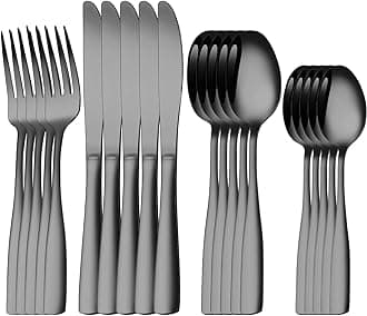 Silverware Set for 5, 20-Piece 18/10 Stainless Steel Flatware Set,Forged Cutlery Set Matte Finish for Home,Restaurant and Parties, Dishwasher Safe.