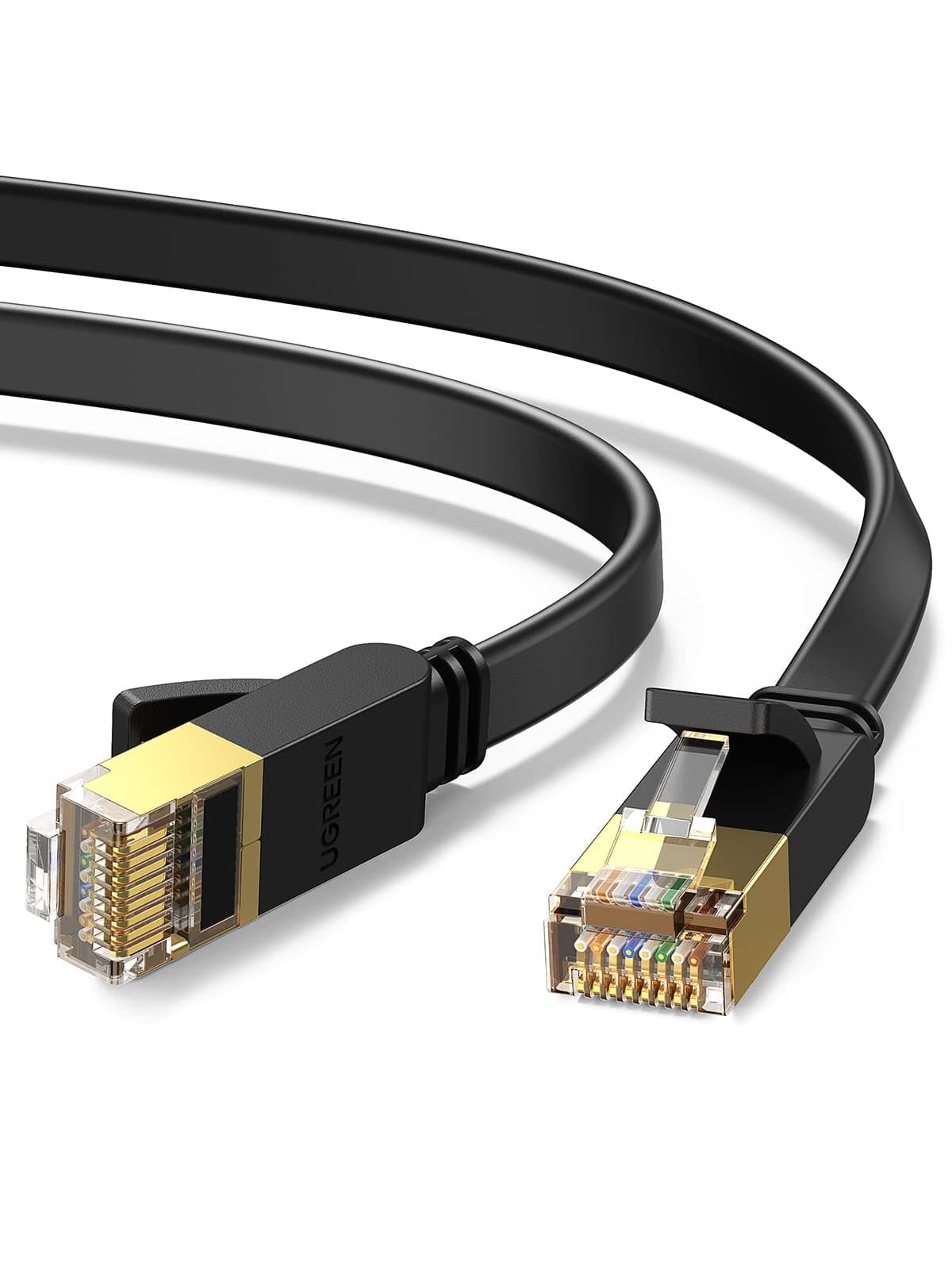 Ethernet Cable 2M, Cat 7 Flat High-Speed Gigabit Network Cable, U/FTP 10Gbps 600Mhz/s RJ45 LAN Cable Internet Patch Cord Compatible with Router, Modem, Xbox, PC & Laptop, PS5, Switch, Printer