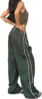 XPONNIWomen's Baggy Y2K Parachute Pants