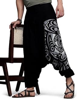 The Veshti Company mens Men's Premium Low Crotch Loose Baggy Boho Hippie Harem Pants Harem Pant (pack of 20)