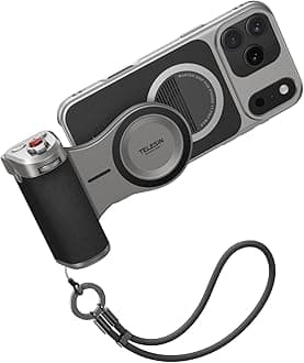 TELESIN Master Grip Kit for iPhone 17 Pro Max, Magnetic Phone Camera Grip Standard Kit Built - in 3200mAh Battery Wireless Charging - Graphene Case for iPhone Cooling - DSLR Style Grip Handle Holder