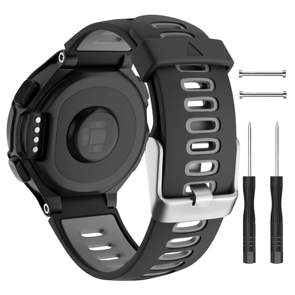ISABAKE Watch Band Replacement for Garmin Forerunner 735XT/Approach S20 S5 S6 Soft Silicone Strap with Metal Buckle Compatible with 735xt/220/230/235/620/630