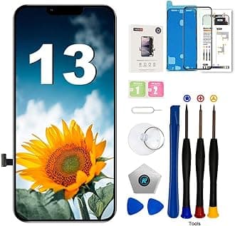 EFAITHFIX for iPhone 13 Screen Replacement 6.1 Inch LCD Screen 3D Touch Display Full HD Digitizer Frame Assembly (A2482 A2631 A2633 A2634 A2635) with Repair Tools Screen Protector Waterproof Adhesive