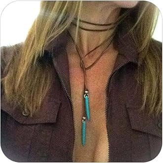 Roe Dolph Boho Necklaces for Women Trendy Western Country Concert Outfits Accessories Brown Suede Choker Necklace Layered Leather Necklaces Boho Western Jewelry Cowboy Cowgirl Outfits Jewelry