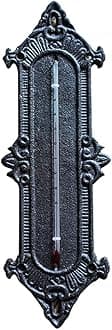 Sungmor Heavy Duty Cast Iron Wall Mounted Thermometer - Home Garden Decorative Wall Hanging Temperature Gauge - Vintage Style Indoor Outdoor Wall Plaque