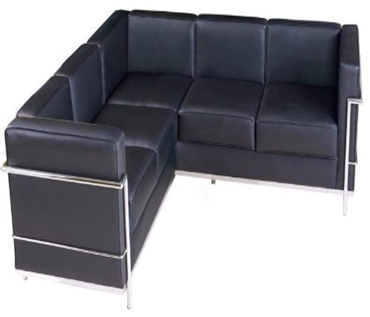 RetroMod Cubo2 Corner Sectional Sofa, Italian Black