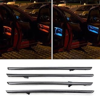 Car Interior Door LED Lighting Ambient Light Trim Strip Accessories for BMW 3 Series F30 F31 320i 328i 330i 335i 340i Door Two-Color Atmosphere Lamp Replacement Cover (Carbon Fiber Color)