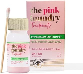 The Pink Foundry Acne Spot Corrector with Salicylic Acid & Sulfur for Active Acne, Blackheads & Whiteheads | Reduce Pimple with overnight use | All Skin Types | Dermatologically Tested | 30ml