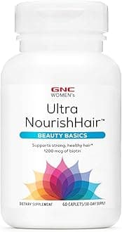 GNCWomen's Ultra NourishHair Vitamins | Supports Healthy Hair, Skin and Nails | Biotin with Vitamins C, E and Zinc | Daily Supplement | 60 Count