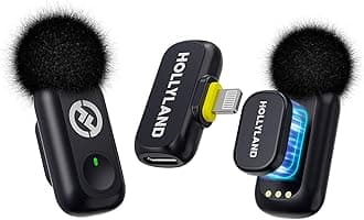 Hollyland LARK A1 Wireless Mini Microphone for iPhone15/16 & Android, Pure Sound, Noise Cancelling, Magnetic Microphone for YouTube, TikTok, Podcast, Vlogging for Lightning(2TX+1RX)