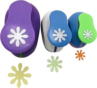3 Pcs Punch 1.5-Inch 1-Inch 5/8-Inch Paper Punchers Scrapbook Crafts Paper Punch (Chrysanthemum)