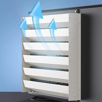 Outdoor AC Unit Wind Deflector, 17x17 in Galvanized Steel Wind Guide Heat Vent Cover Mini Split Air Baffle Universal for Heat Dissipation Direct Blow Protection