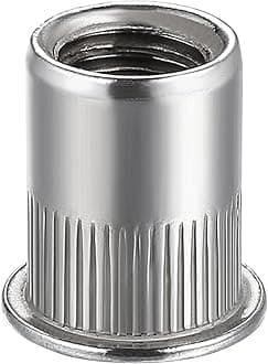 200Pcs Rivet Nut M3 Metric Stainless Steel 304 Finish Flat Head Rivnut Threaded Insert Nut Knurled Body