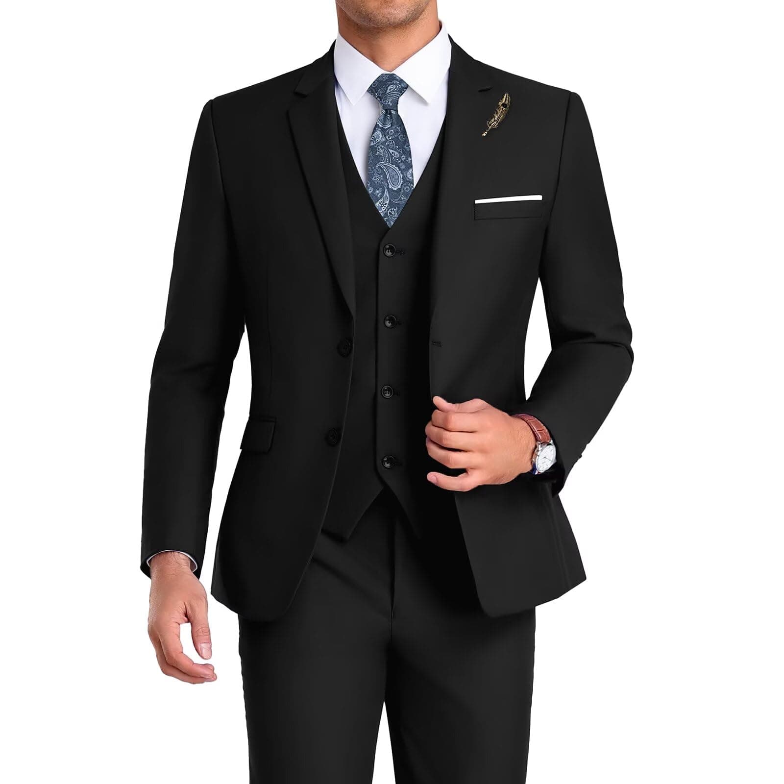 Mrbuerly Men's Men Suits 3 Piece Tuxedo (Pack of 4)