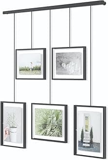 umbra 21013426040 21013426040 Photo Frame, Photo Display, Postcard, 2.8 gal (2 L) Wall Hanging, Interior, W 26.0 x D 0.4 x H 25.4 inches (66 x 1 x 64.5 cm), Ambra Exhibit, Black