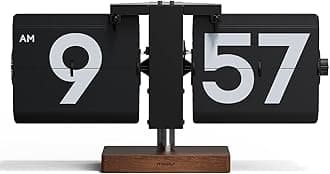 Classic Modern Wood Big Flip Clock (Black)