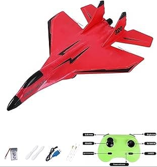 MAXBECK Remote Control Wireless Airplane Toy with Lights, Su-35 Rc Glider 2 Channel 2.4 GHZ Remote Control Planes, Outdoor Foam Rc Aircraft for Hobby Rc Airplanes