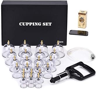 MUCHOO Cupping Set Professional Chinese Acupoint Cupping Therapy Sets Portable, Suction Hijama Cupping Set with Vacuum Magnetic Pump Cellulite Cupping Massage Kit 22-Cup