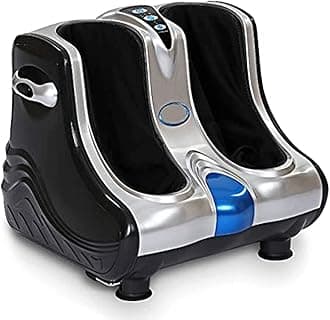 Electric Leg & Foot Massager Electric Foot Calf Leg Massager Shiatsu Kneading Rolling (Standard, SILVER)