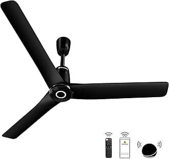 Aris Contour Smart 1200mm BLDC Ceiling Fan with IoT & Remote,5 star,Best-in-class Air Delivery,Silent Operation, Award Winning Sleek Design (Midnight Black)