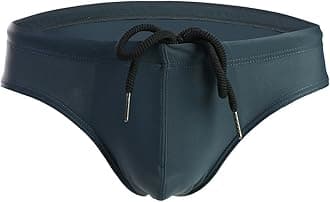 Mens Solid Swim Briefs Drawstring Bikini Sport Swimsuit